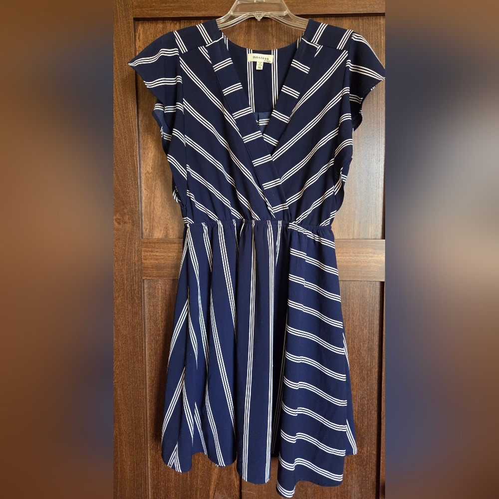 Navy Striped Women's Dress - Picture 2 of 7